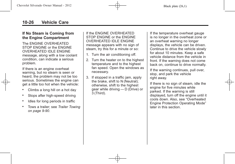 26 vehicle care | CHEVROLET 2012 Silverado User Manual | Page 450 / 608