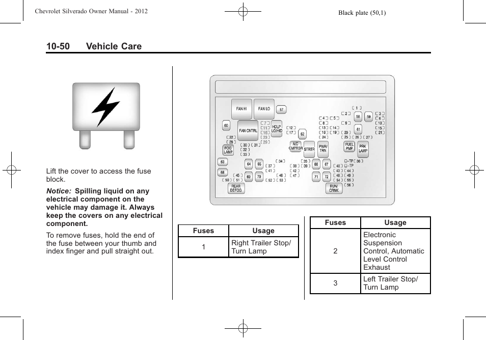 50 vehicle care | CHEVROLET 2012 Silverado User Manual | Page 474 / 608