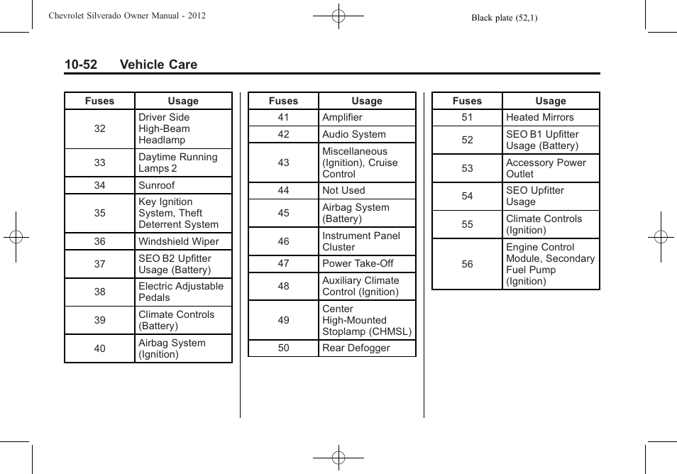 52 vehicle care | CHEVROLET 2012 Silverado User Manual | Page 476 / 608