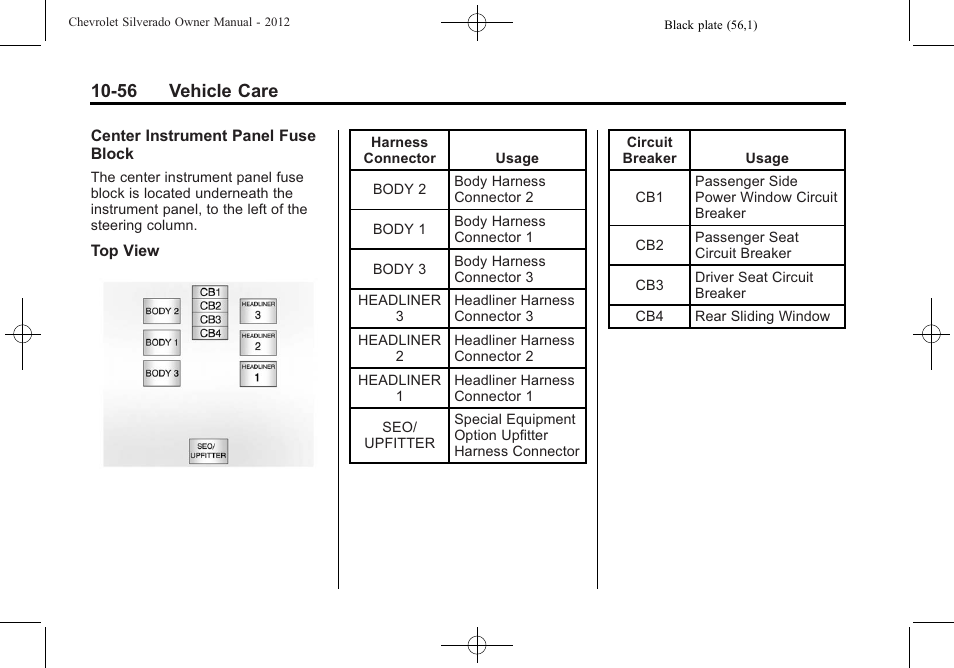 56 vehicle care | CHEVROLET 2012 Silverado User Manual | Page 480 / 608