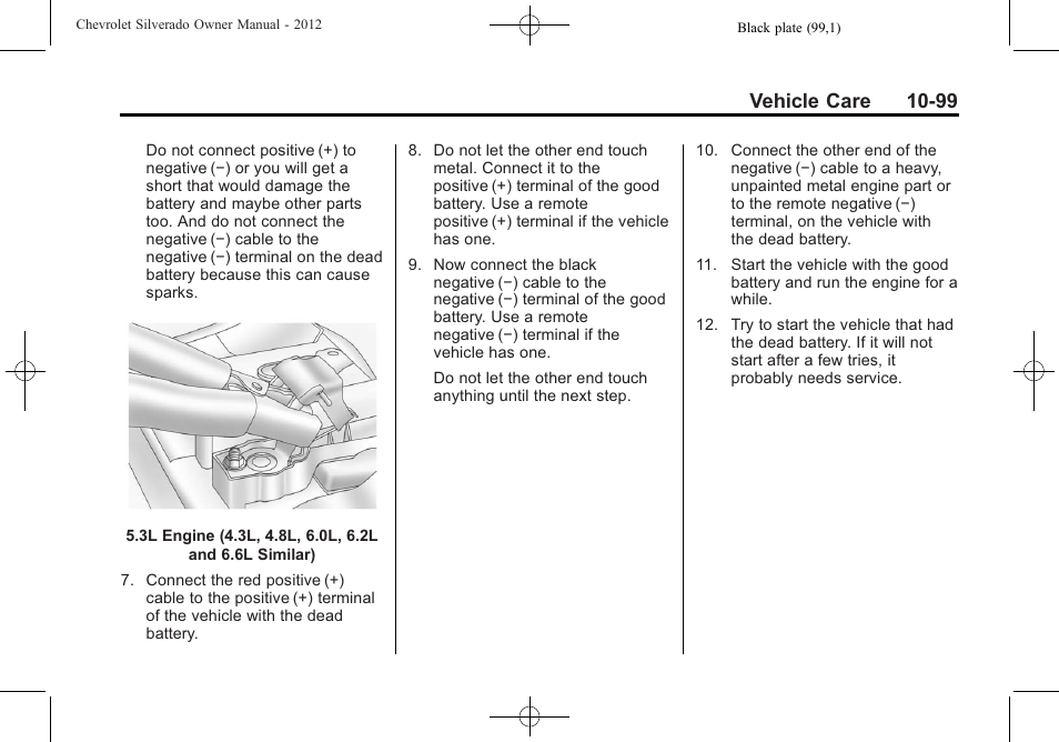 Vehicle care 10-99 | CHEVROLET 2012 Silverado User Manual | Page 523 / 608