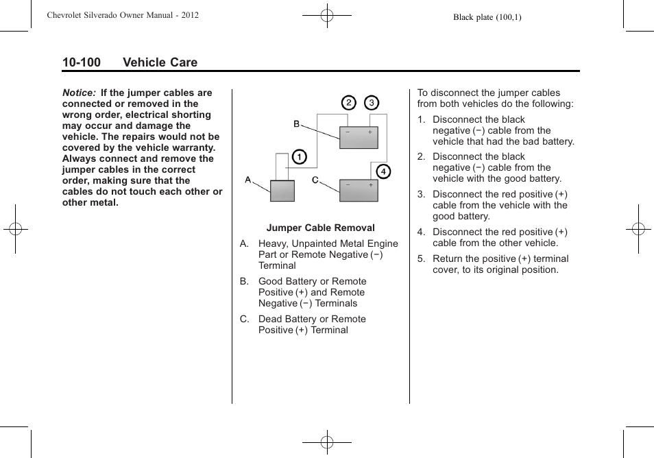 100 vehicle care | CHEVROLET 2012 Silverado User Manual | Page 524 / 608