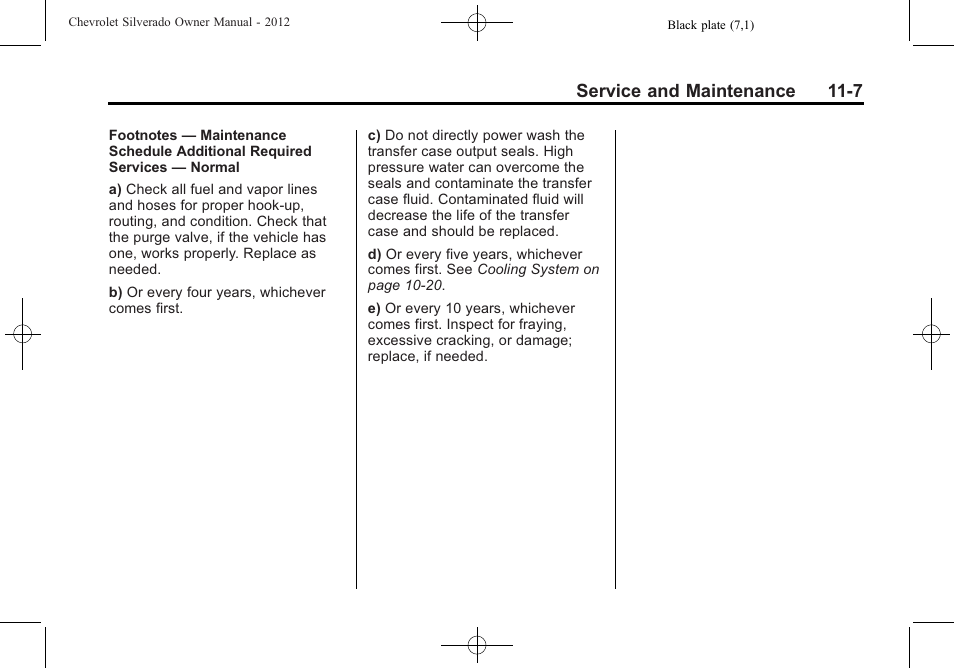 Service and maintenance 11-7 | CHEVROLET 2012 Silverado User Manual | Page 543 / 608