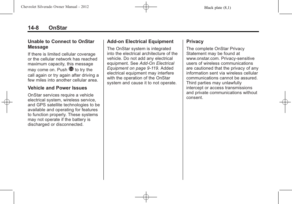 CHEVROLET 2012 Silverado User Manual | Page 594 / 608