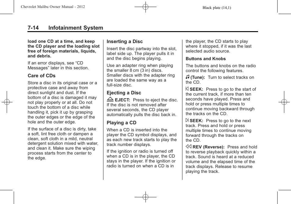 CHEVROLET 2012 Malibu User Manual | Page 156 / 376