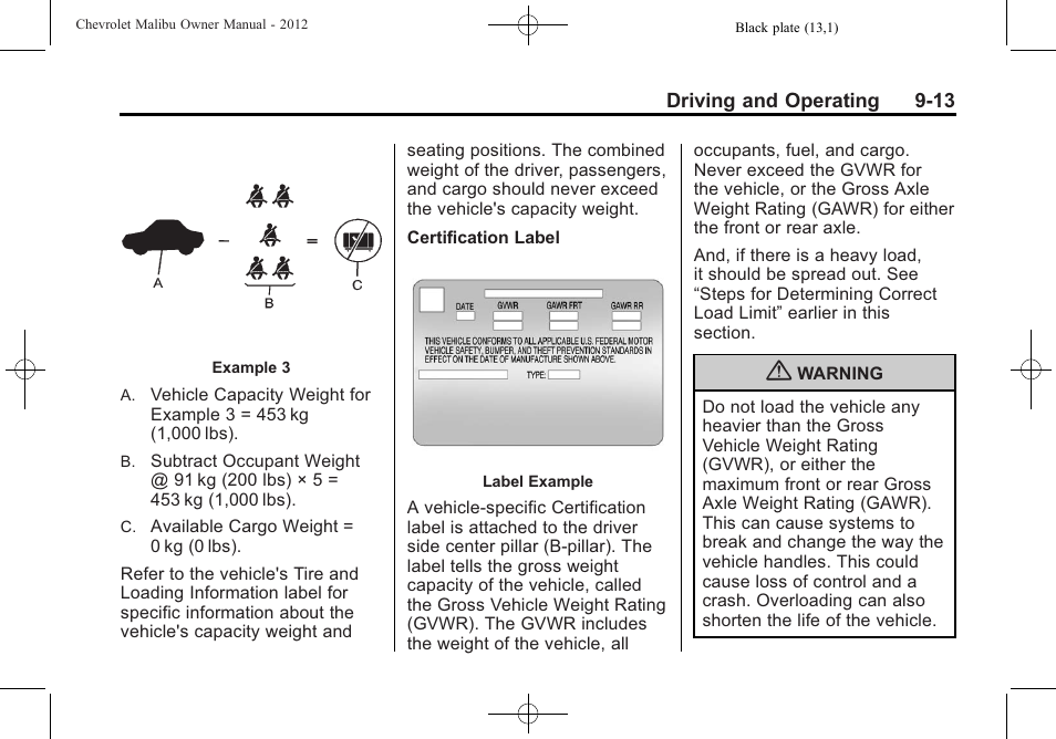 CHEVROLET 2012 Malibu User Manual | Page 195 / 376