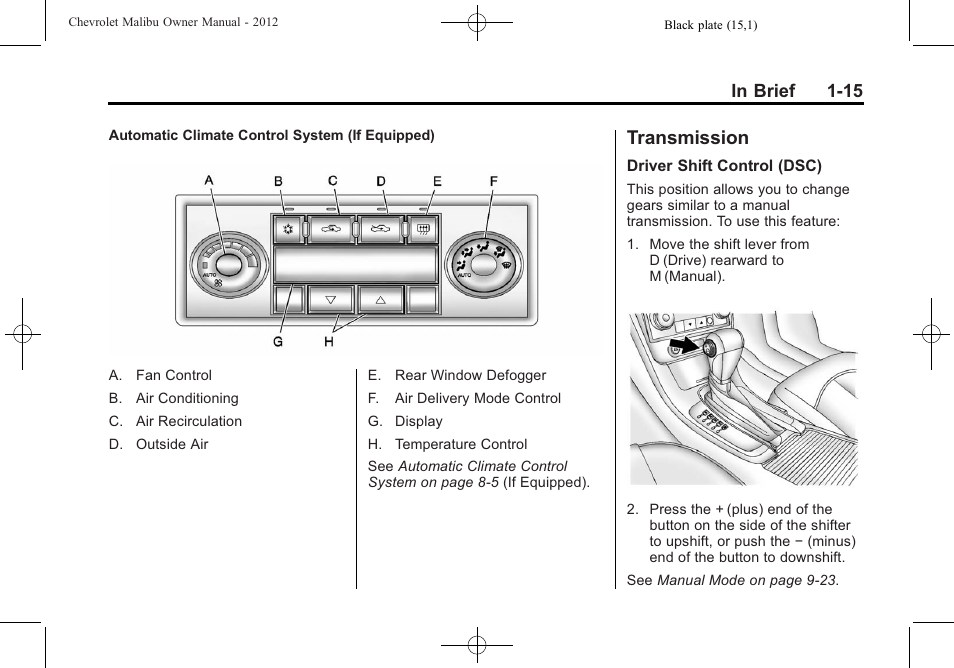 Transmission, Transmission -15 | CHEVROLET 2012 Malibu User Manual | Page 21 / 376