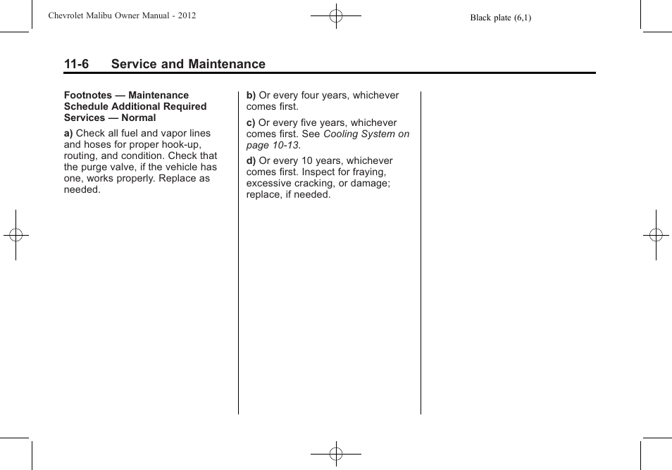 6 service and maintenance | CHEVROLET 2012 Malibu User Manual | Page 322 / 376