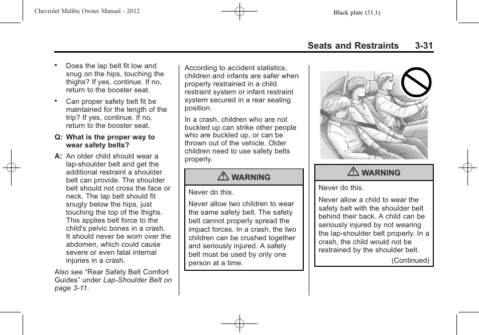 CHEVROLET 2012 Malibu User Manual | Page 77 / 376