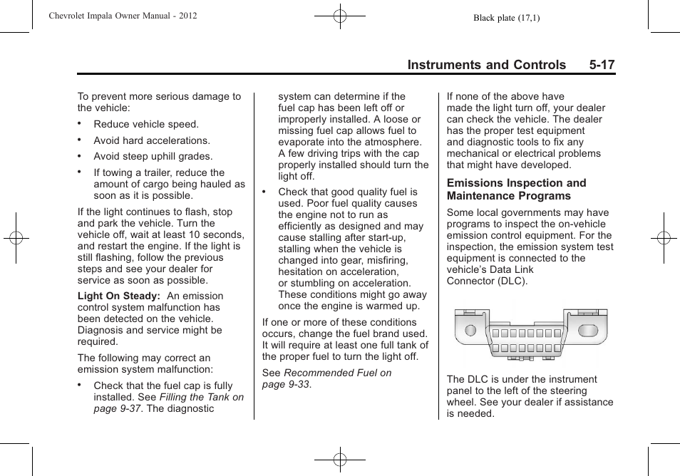 Instruments and controls 5-17 | CHEVROLET 2012 Impala User Manual | Page 115 / 360