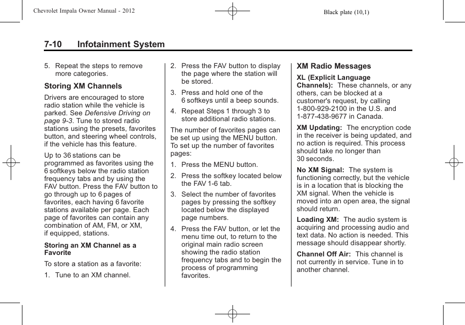 10 infotainment system | CHEVROLET 2012 Impala User Manual | Page 162 / 360