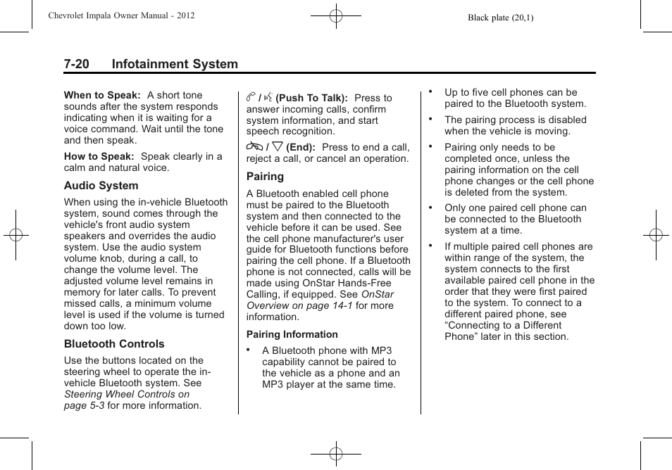 20 infotainment system | CHEVROLET 2012 Impala User Manual | Page 172 / 360