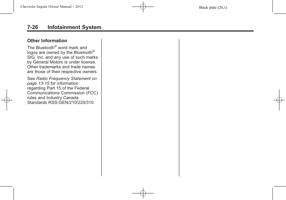 26 infotainment system | CHEVROLET 2012 Impala User Manual | Page 178 / 360