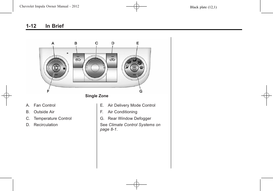 12 in brief | CHEVROLET 2012 Impala User Manual | Page 18 / 360