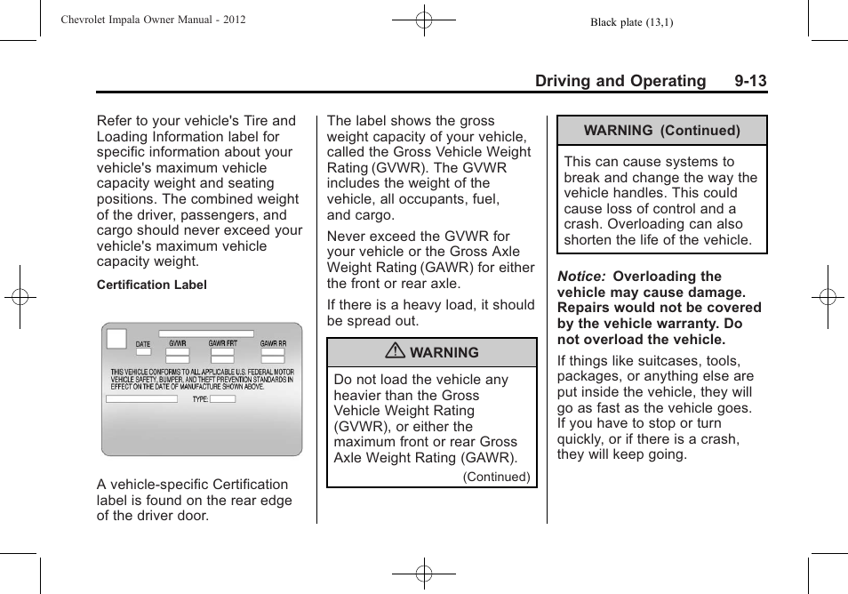 CHEVROLET 2012 Impala User Manual | Page 197 / 360