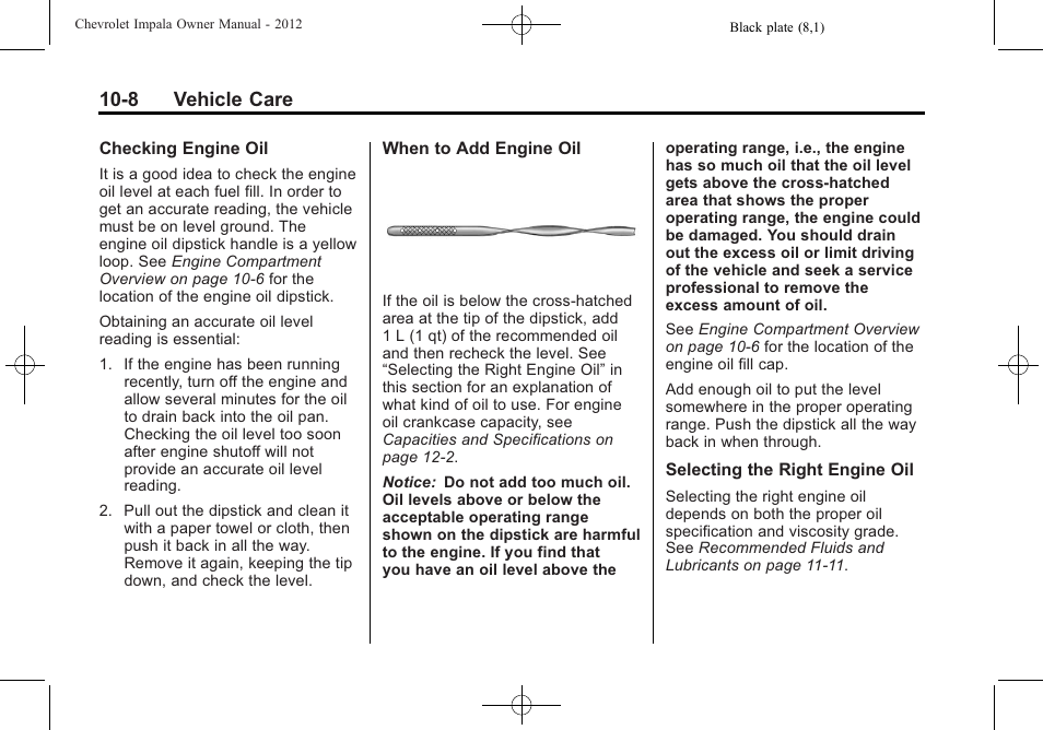 8 vehicle care | CHEVROLET 2012 Impala User Manual | Page 238 / 360