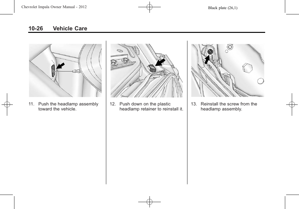 26 vehicle care | CHEVROLET 2012 Impala User Manual | Page 256 / 360