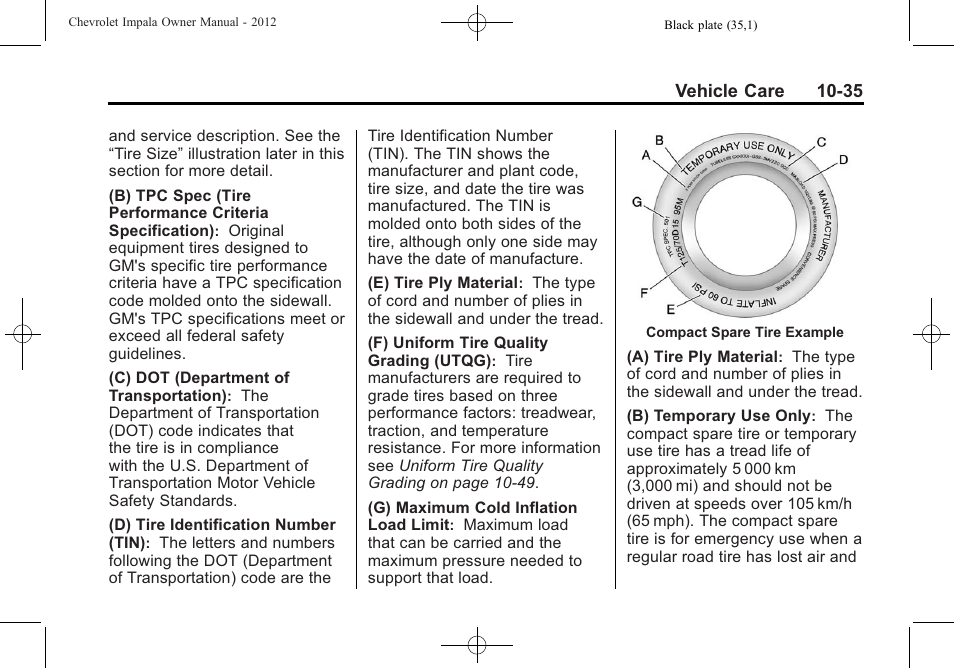 CHEVROLET 2012 Impala User Manual | Page 265 / 360