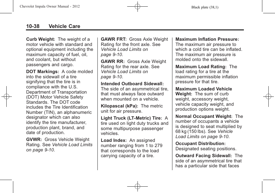 CHEVROLET 2012 Impala User Manual | Page 268 / 360