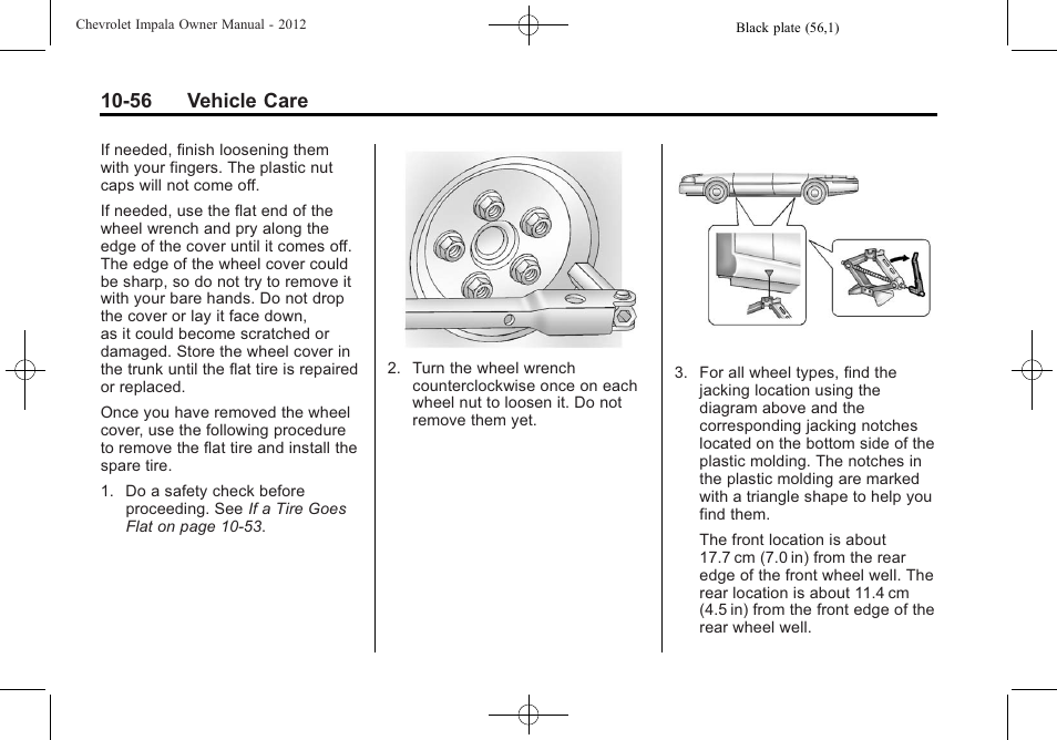 56 vehicle care | CHEVROLET 2012 Impala User Manual | Page 286 / 360
