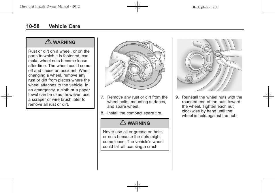 CHEVROLET 2012 Impala User Manual | Page 288 / 360