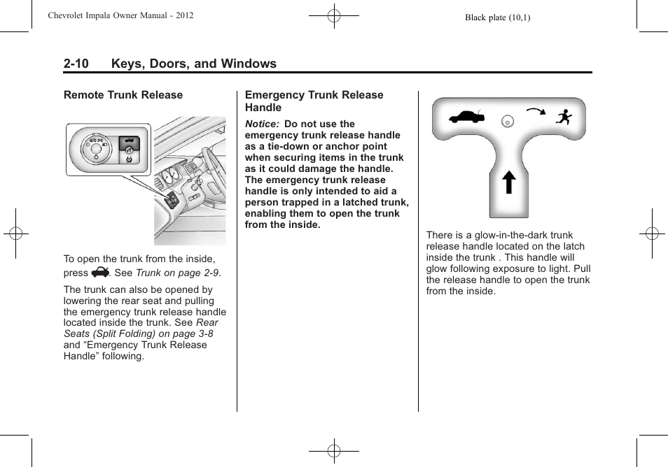 CHEVROLET 2012 Impala User Manual | Page 36 / 360