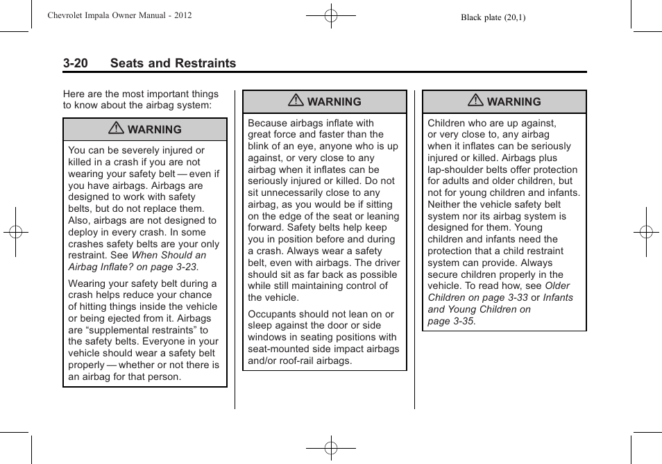 CHEVROLET 2012 Impala User Manual | Page 64 / 360