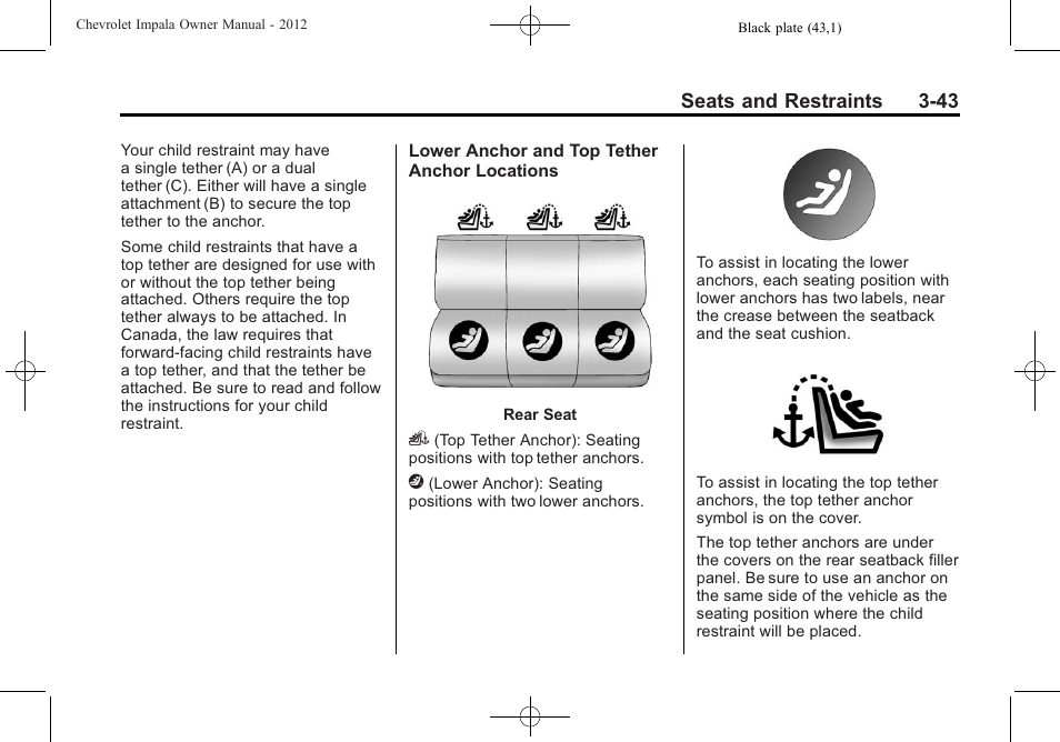 CHEVROLET 2012 Impala User Manual | Page 87 / 360