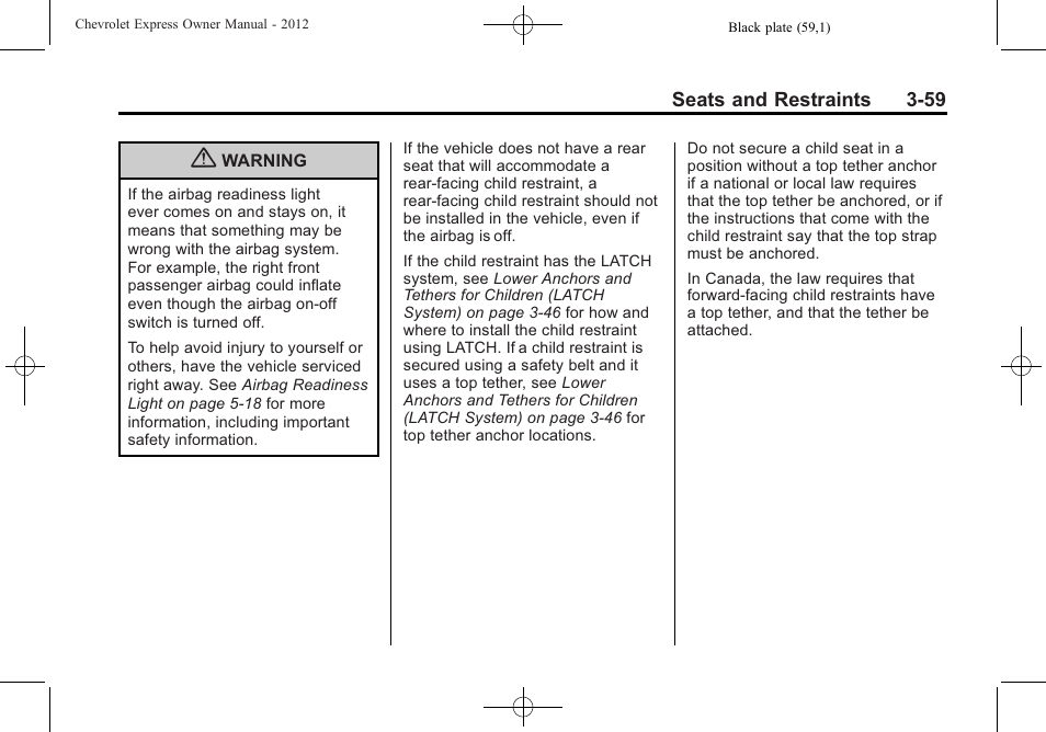 CHEVROLET 2012 Express User Manual | Page 107 / 430