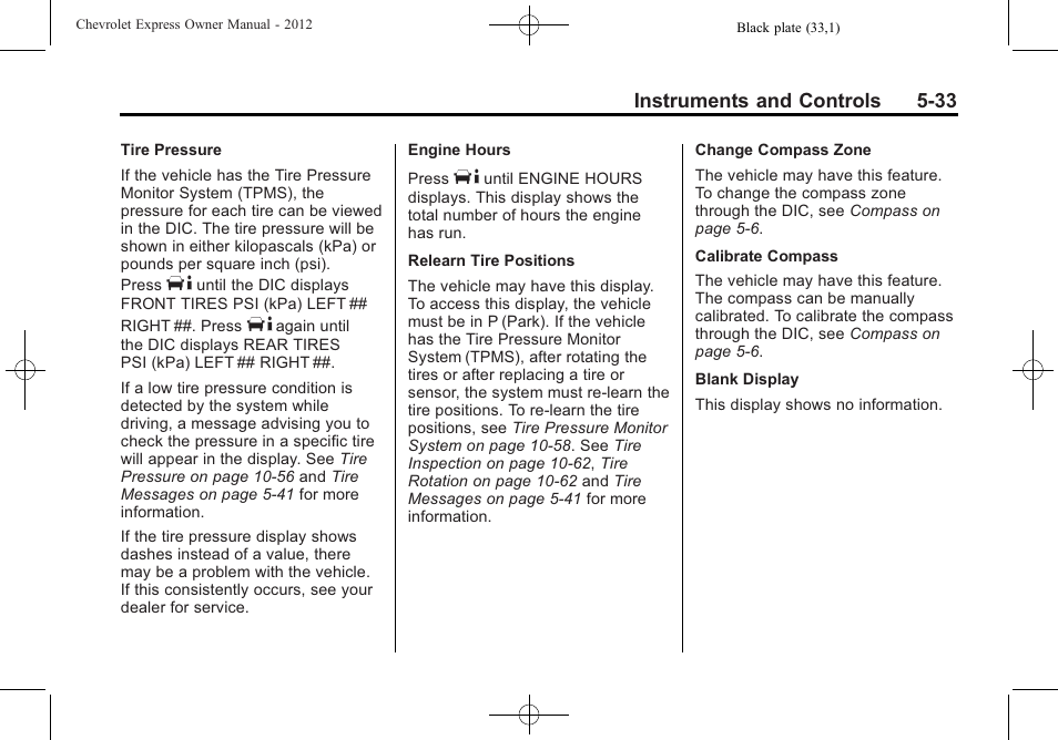 CHEVROLET 2012 Express User Manual | Page 145 / 430