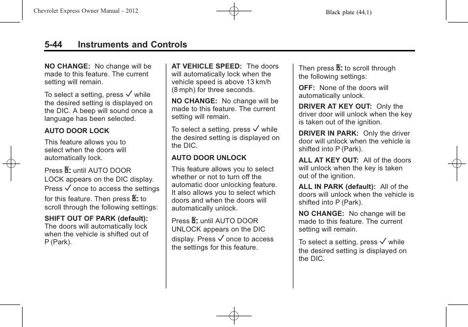 CHEVROLET 2012 Express User Manual | Page 156 / 430