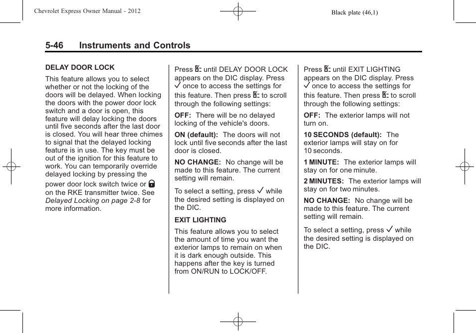 CHEVROLET 2012 Express User Manual | Page 158 / 430