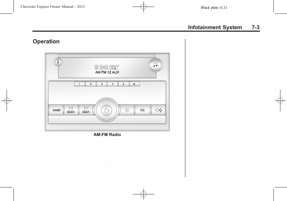 Operation, Operation -3 | CHEVROLET 2012 Express User Manual | Page 171 / 430
