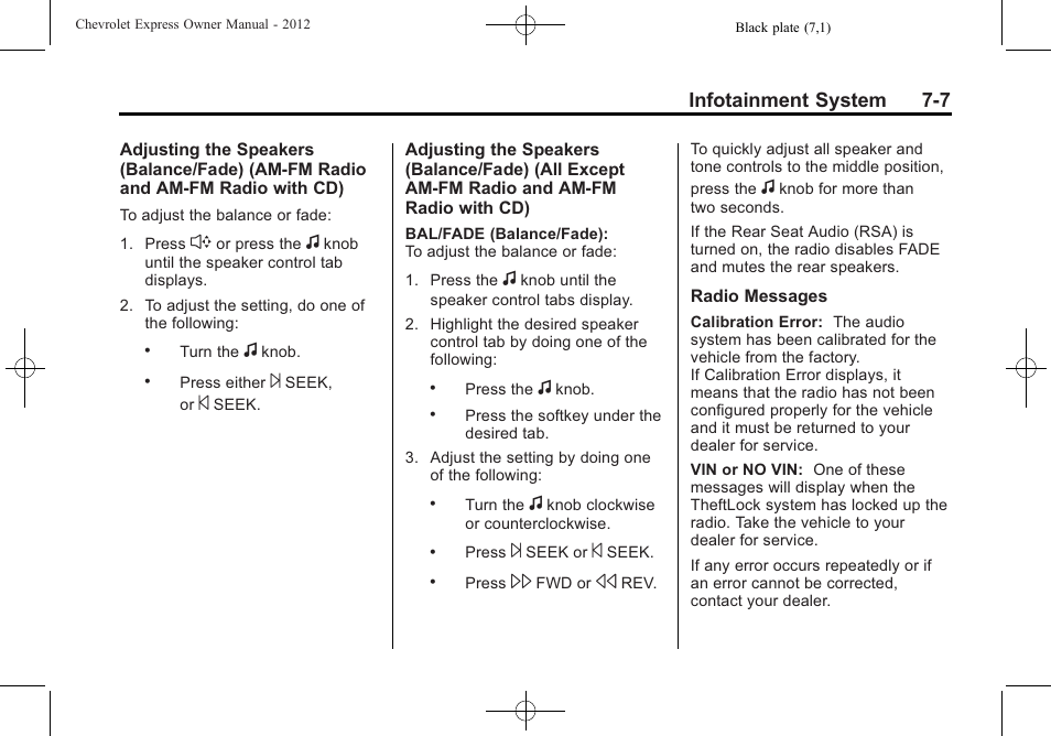 CHEVROLET 2012 Express User Manual | Page 175 / 430