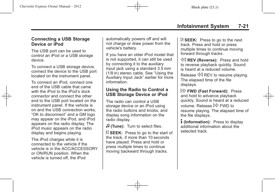 CHEVROLET 2012 Express User Manual | Page 189 / 430