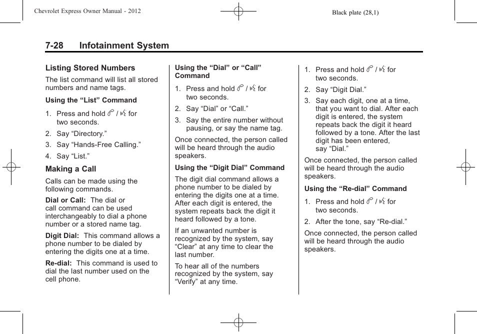 CHEVROLET 2012 Express User Manual | Page 196 / 430