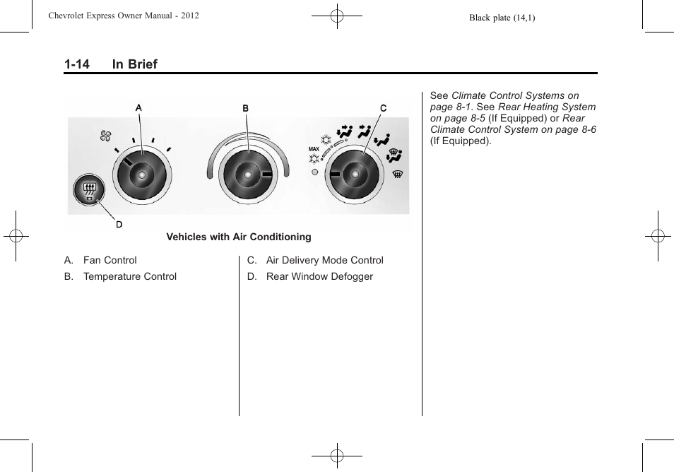 14 in brief | CHEVROLET 2012 Express User Manual | Page 20 / 430