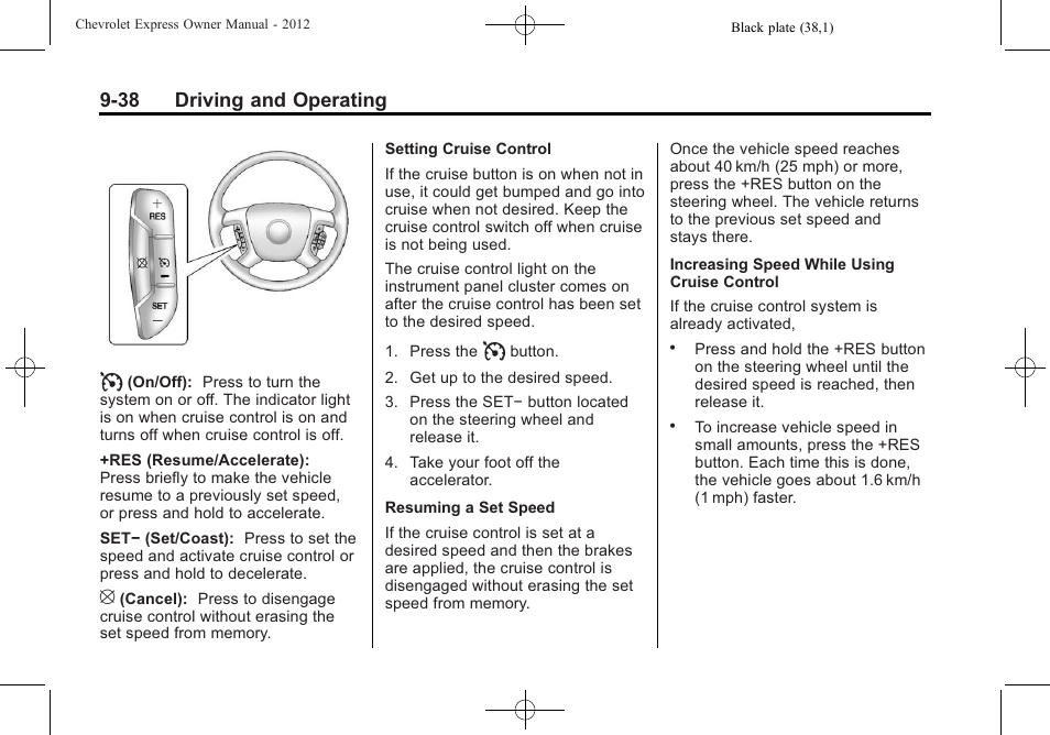 38 driving and operating | CHEVROLET 2012 Express User Manual | Page 244 / 430