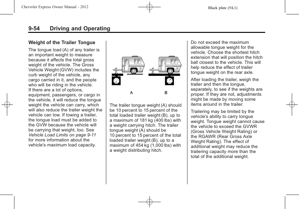 54 driving and operating | CHEVROLET 2012 Express User Manual | Page 260 / 430