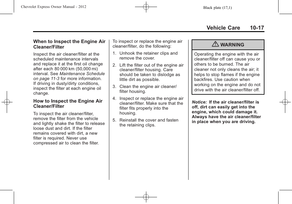 CHEVROLET 2012 Express User Manual | Page 281 / 430