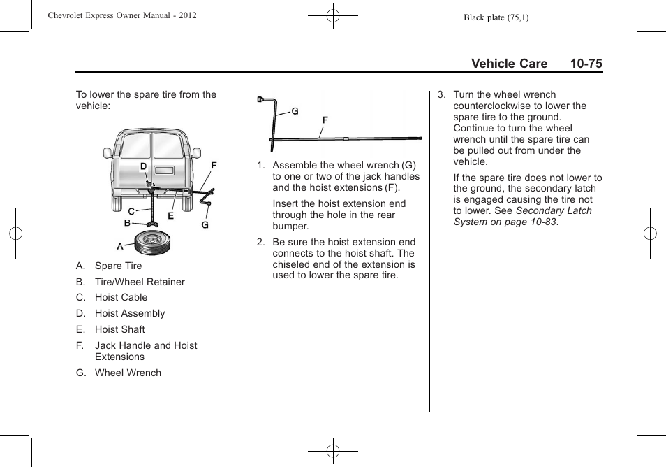 Vehicle care 10-75 | CHEVROLET 2012 Express User Manual | Page 339 / 430