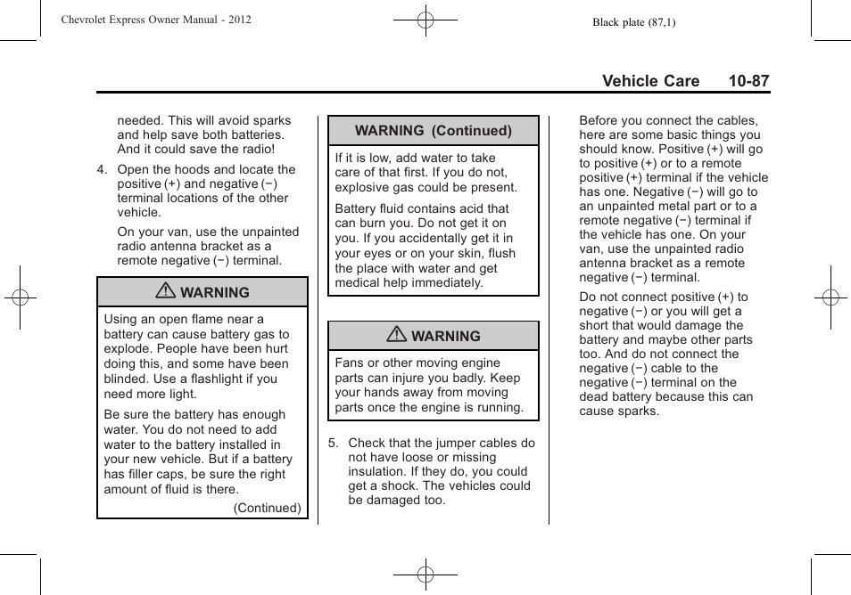 CHEVROLET 2012 Express User Manual | Page 351 / 430