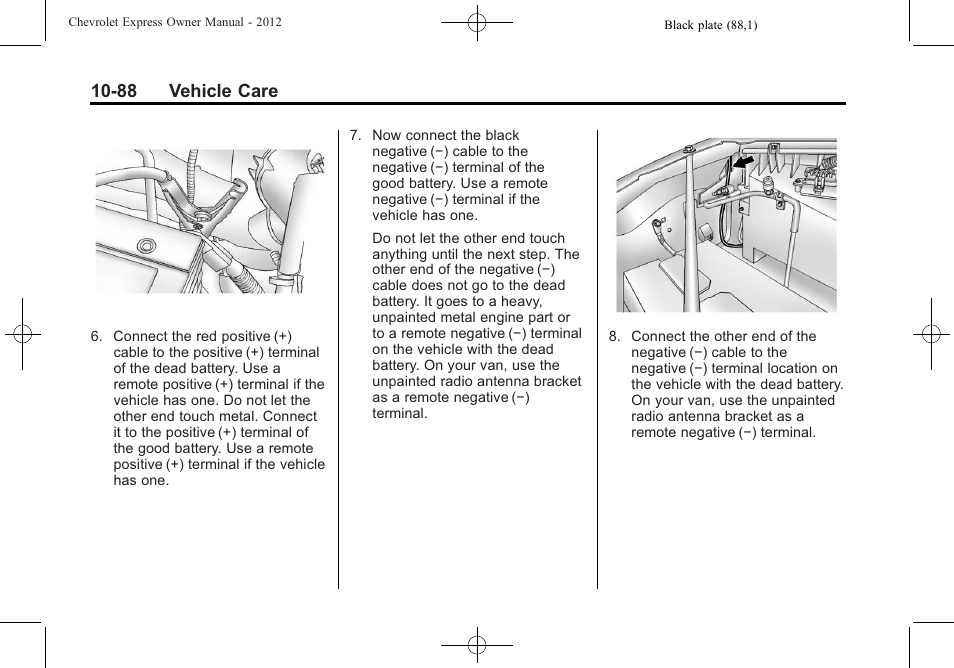 88 vehicle care | CHEVROLET 2012 Express User Manual | Page 352 / 430