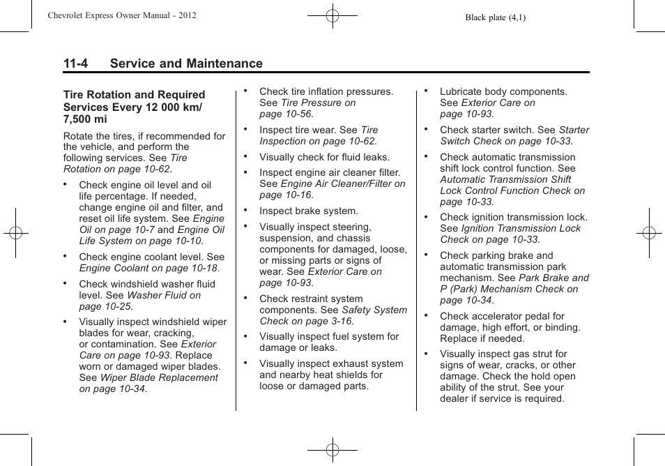 4 service and maintenance | CHEVROLET 2012 Express User Manual | Page 368 / 430