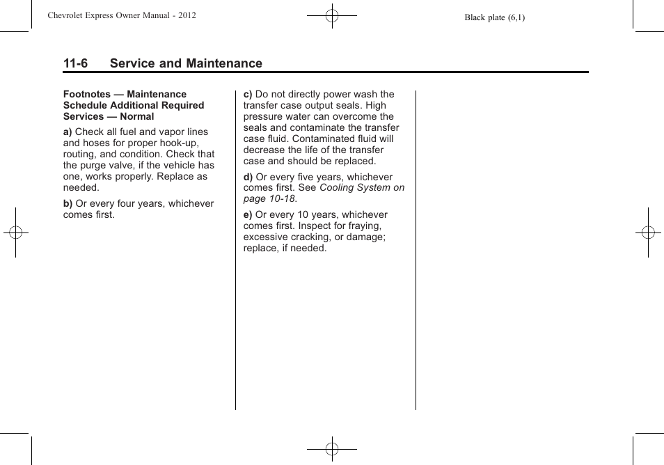 6 service and maintenance | CHEVROLET 2012 Express User Manual | Page 370 / 430