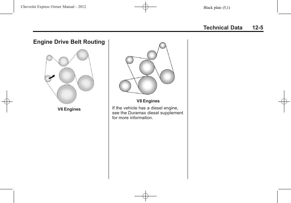 Engine drive belt routing, Engine drive belt routing -5 | CHEVROLET 2012 Express User Manual | Page 387 / 430