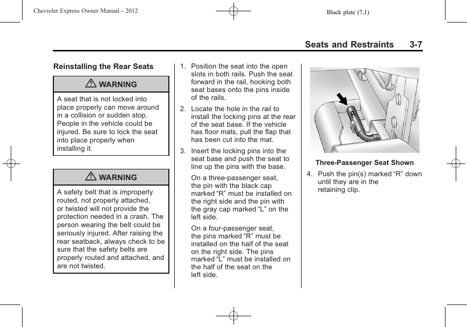 CHEVROLET 2012 Express User Manual | Page 55 / 430