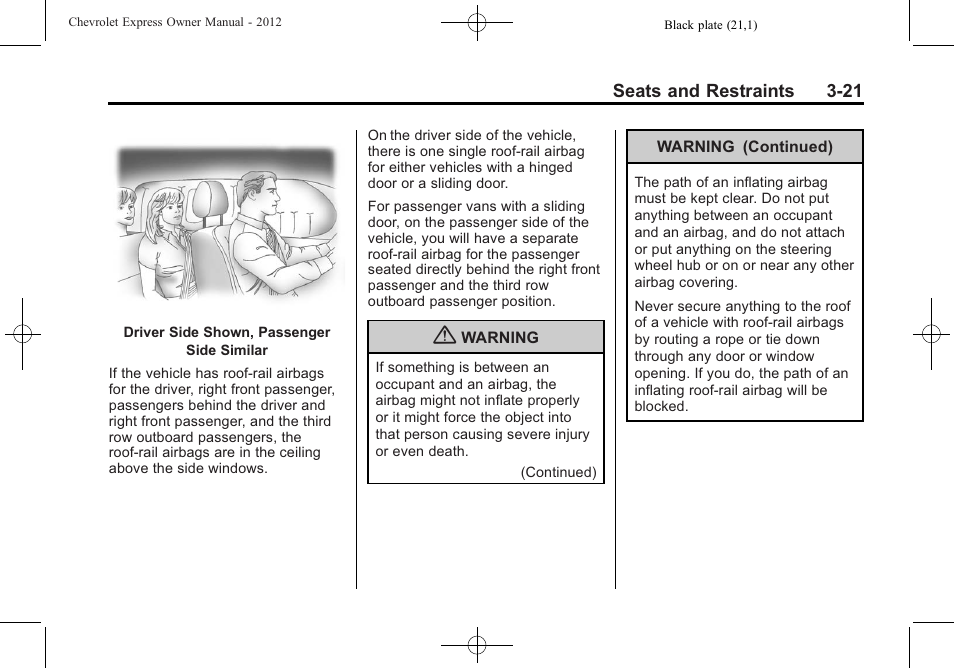 CHEVROLET 2012 Express User Manual | Page 69 / 430