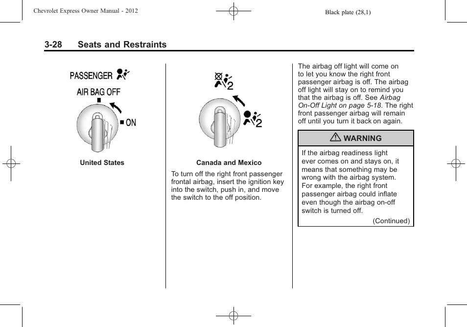 CHEVROLET 2012 Express User Manual | Page 76 / 430