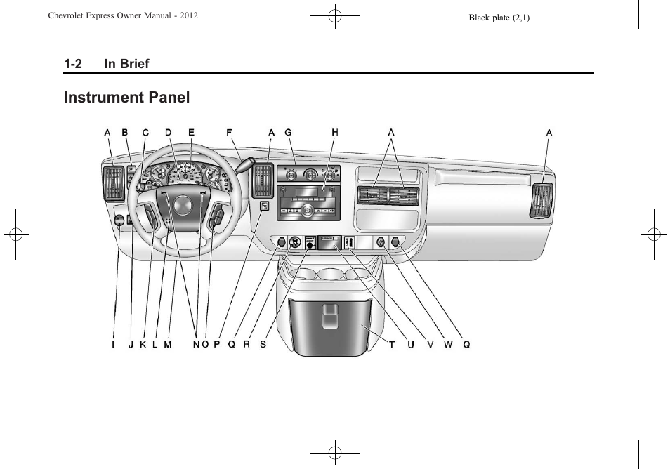 Instrument panel, Instrument panel -2 | CHEVROLET 2012 Express User Manual | Page 8 / 430